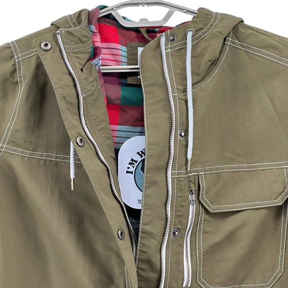 TOAD&CO(NEW!) Women M Forester Pass Parka Jacket Olive Green Plaid Lined Hooded - Picture 4 of 16